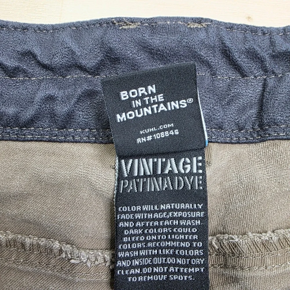 Kuhl Rydr Mens 32 x 29 Khaki Tan Vintage Patina Dye Articulated Workwear Pants